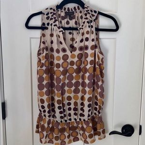 The Limited Polka Dot Sleeveless Peplum Top